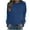 Blue, variant on Homenesgenics Womens Tops Plus Size Fashion Casual Long Sleeve Round Neck Solid Ladies Sweatshirt Tops Blouse