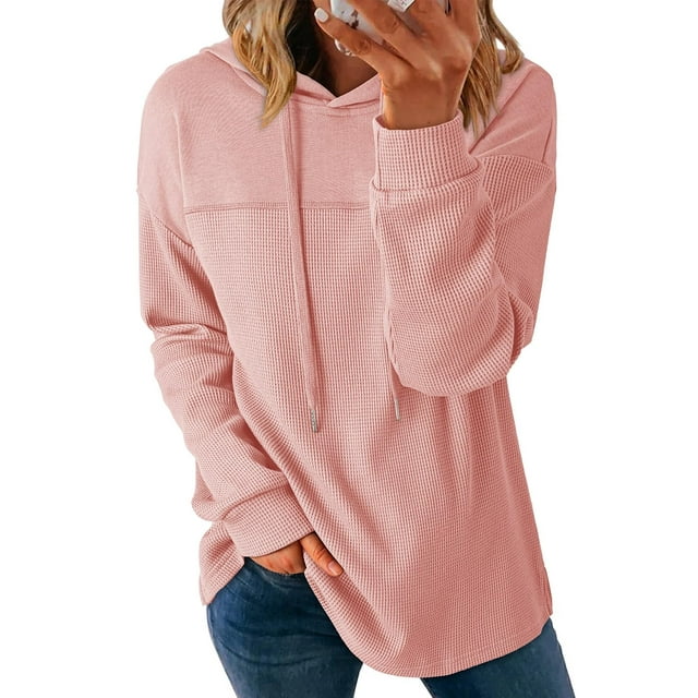 Sudadera con capucha Dokotoo de manga larga, punto gofrado, holgada, para mujer