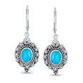 thumbnail image 2 of Bling Jewelry Womens Western Style Oval Filigree Dangle Gemstone Earrings Blue Turquoise, 2 of 5