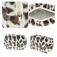 thumbnail image 3 of 1 Pc Dama Duradera Bolsa de Maquillaje con Estampado de Leopardo para Vacaciones y Viajes de Negocios Beige de Franela, 3 of 3