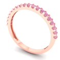 thumbnail image 2 of 0.285 ctw Wedding Band for Women - 14K Rose Gold Simulated Pink Diamond Stackable Eternity Ring, 2 of 6