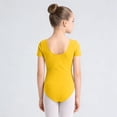thumbnail image 6 of BFHHYA Girls Ballet Leotards Short Sleeve V-Neck Leotards Casual Solid Color Ballet Dance Bodysuits for Teens Gilrs Size 3-15 Years, 6 of 6