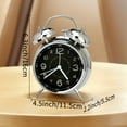 thumbnail image 3 of REGALWOVEN Metal Mechanical Alarm Clock for Heavy Sleepers Loud Bell Sound, Easy Setup, Outfits Guest Room/Bedside Black 4.5"L x 2.2"W x 6.3"H, 3 of 5