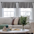 thumbnail image 3 of LALILO Kitchen Curtain Valance Black And White Plaid Rod Pocket Window Curtain 52"x 18" Set of 2, 3 of 6