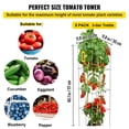 thumbnail image 3 of Tomato Cages, 11.8\" x 11.8\" x 46.1\", 5 Packs Square Plant Support Cages, Silver PVC-Coated Steel Tomato Towers for Climbing Vegetables, Plants, Flowers, Fruits, 3 of 9