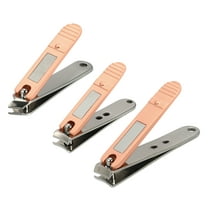 Unique Bargains 3 Pc Nail Clippers Portable Nail Clipper Set for Nail Care Rose Gold Stainless Steel