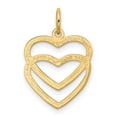 thumbnail image 3 of 14k Yellow Gold Polished Double Love Heart Charm 22x15mm Wide Pendant Necklace for Women - .8 Grams, 3 of 3