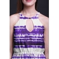 thumbnail image 3 of Bimba Tie-Dye Ladies Crew Neck Waist String Print Maxi Dress with Side Slits Summer Wear-X-Small, 3 of 6