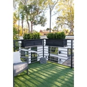 Veradek Brixton Railing Window Box 36 Plastic Planter 2-Pack Black