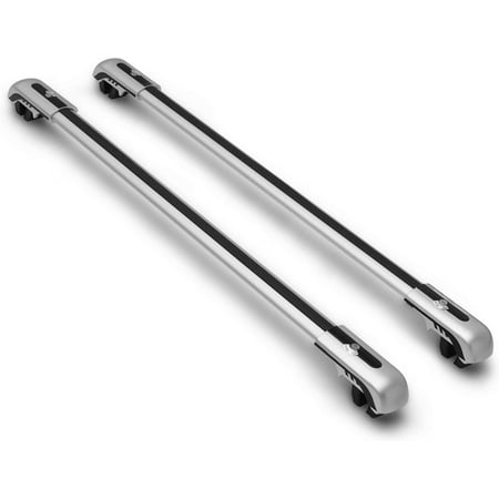 TAC Shark Roof Top Rail Rack Aluminum Universal Cross Bars with Lock System for Snowboard Kayak Canoe Luggage Carrier Truck Pickup SUV Off Road Exterior Accessories 2Pcs (Large Size&Middle Size)