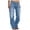 Blue, variant on Womens High Waist Wide Leg Jeans Washed Frayed Hem Baggy Denim Casual Streetwear Pants