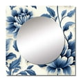 thumbnail image 2 of Designart "Serene Oceanic Floral Damask I" 0 Square Mirror For Wall Decor - Large Gray Square Printed Wall Mirror Art - Square Bohemian Mirror - Wall Mounted Square Large Mirror, 2 of 5
