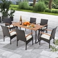 thumbnail image 4 of Set de 2 Sillas de Mimbre Costway con Reposabrazos Cojín para Patio Ratán PE Exterior Marco Metal, 4 of 8