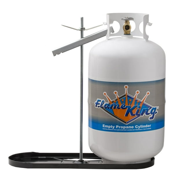 Estante cilíndrico para tanque de propano Flame King Dual RV para 30 libras