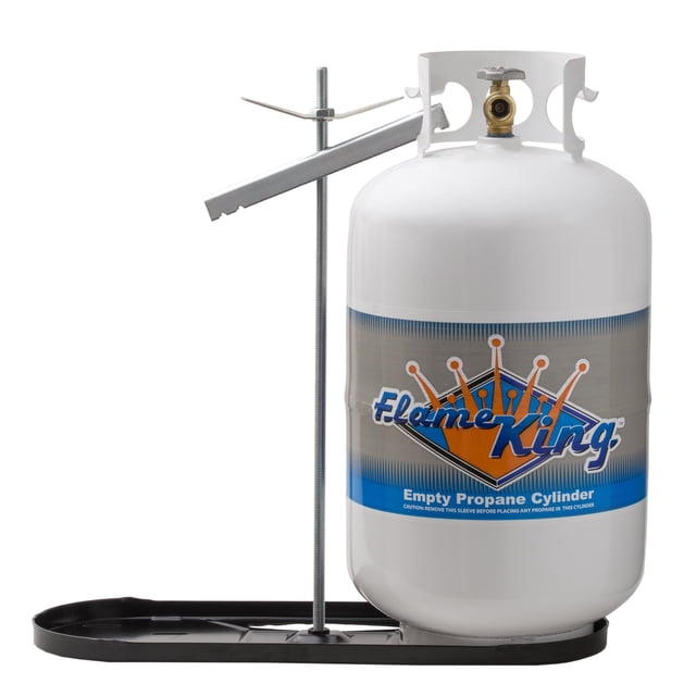 Estante cilíndrico para tanque de propano Flame King Dual RV para 30 libras