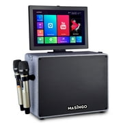 MASINGO Karaoke Machine with 2 Wireless Microphones, Bluetooth PA System, Built-in Folding Tablet – Alto X6