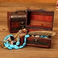 thumbnail image 2 of Hand Carved Wooden Jewelry Trinket Keepsake Box, Antique Sakura Narcissus Organizer, 2 of 8