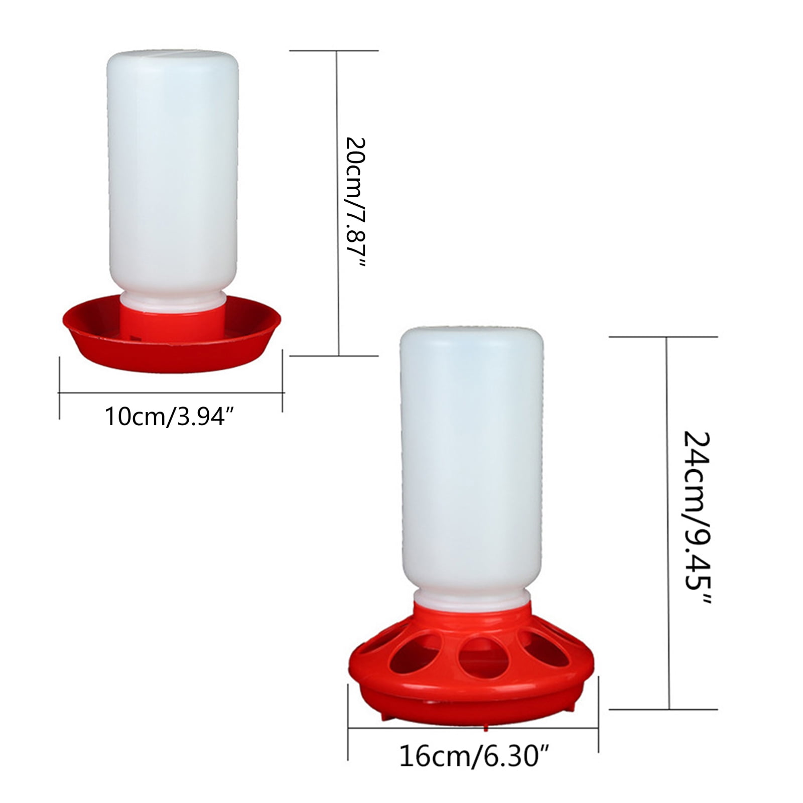 UNTERING Feeder Chick Feeder and Waterer Combo 1 Chicken Feeder & 1 Chicken Waterer Birds Poultry Feeding Equipment Red