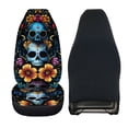thumbnail image 6 of FOR U DESIGNS Skull Marigold Flower Pattern 2 Pcs Automotive Seat Cover Scratch-Resistant Auto Seat Protectors Lightweight Car Accessories Car Front Seats Fit for Sedan Truck SUV, 6 of 7