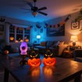 thumbnail image 5 of Halloween Pumpkin Lantern Electronic Candle Decoration, Flameless LED Tealight Prop with Warm Flickering Glow for Tabletop Mantel Shelf Party Scene Setting Fall Accent Ornament for Safe Home Styling, 5 of 6