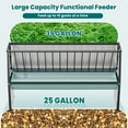 thumbnail image 7 of Heavy-Duty Galvanized Steel Pasture Feeder, 60 Gallon Livestock Goat Feeder & Goat Hay Feeder, 60" L x 16" W x 31.5" H for Horses, Ponies, Cow, Calves, Sheep, 7 of 7