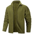 thumbnail image 2 of pstuiky Camisas de invierno de manga larga para hombre, Camisa tipo cárdigan informal de color liso y cálido para hombre, chaqueta, ropa de abrigo, blusa de manga larga con cuello vuelto s, 2 of 9