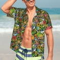 thumbnail image 5 of KLL Men's Hawaiian Shirt Short Sleeve Button Down Beach Shirts-Hawaiian Culture Symbols 1, 5 of 5