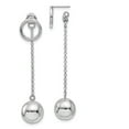 thumbnail image 2 of Sterling Silver Front Back Dangle Ball Post Earrings, 2 of 5