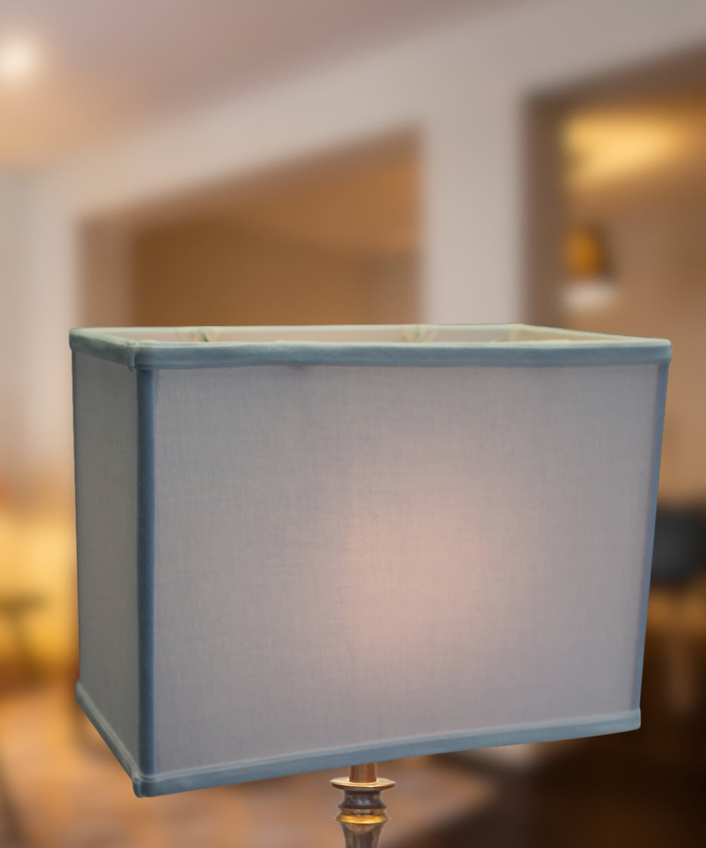 Home Concept Contemporary White Linen Rectangular Drum Lamp Shade for Adult