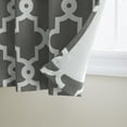 thumbnail image 3 of TOWN & COUNTRY EVERYDAY Ironwork Geo Trellis Sateen Indoor Curtains, Room Darkening Blackout, Grommet Top, Energy Efficient, 2-Pack Set, 52"x84", Black Pearl, 3 of 10