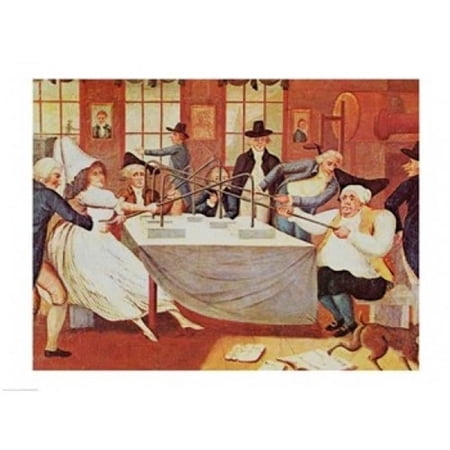 Benjamin Franklins Experiments with Electricity Poster Print - 36 x 24 in. - Large