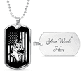 thumbnail image 4 of German Shepherd US Flag Necklace Stainless Steel or 18k Gold Dog Tag 24" Chain, 4 of 8