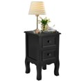thumbnail image 1 of Costway Support de Nuit Noir avec 2 Tiroirs de Rangement Table d'Appoint en Bois, 1 of 8