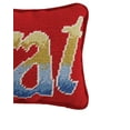 thumbnail image 3 of Ombre "Brat" Needlepoint Mini Accent Pillow, 6.5" x 9", 3 of 5