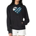 thumbnail image 4 of Women's G-III 4Her by Carl Banks  Black Carolina Panthers Heart Graphic Fleece Pullover Hoodie, 4 of 5