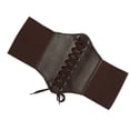 thumbnail image 3 of Cinturón Waspie atado para mujer, corsé ajustable elegante a la moda de PU, cinturón elástico para trabajo de oficina, café, 3 of 5