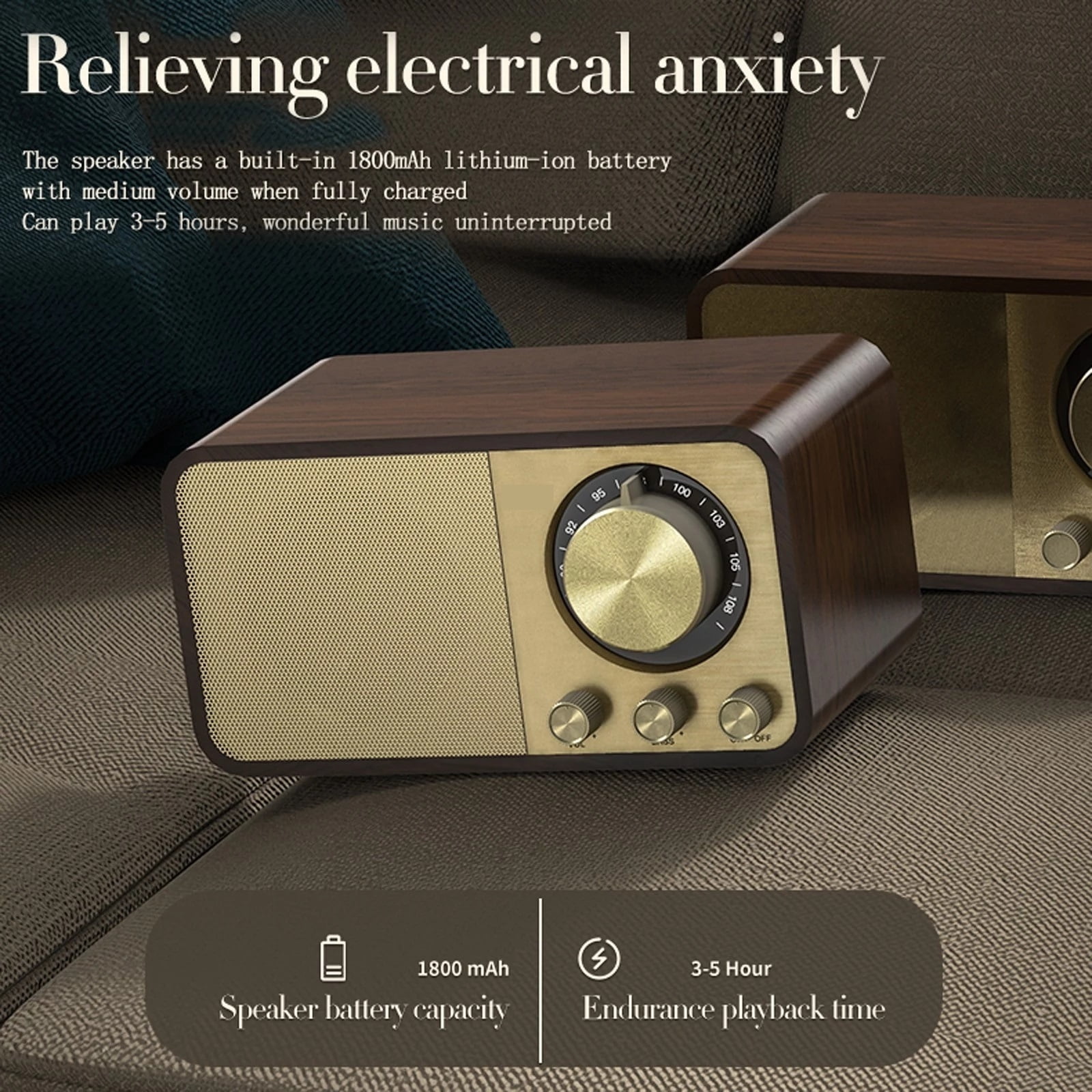 Wooden Retro Classic Soundbox Bluetooth-Compatible 5.0 Stereo Speaker Surround Super Bass Subwoofer Radio For Computer