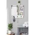 thumbnail image 6 of Kate and Laurel Cates Farmhouse Decorative Cabinet with Sliding Barn Door and 3 Knobs, 18 x 8 x 20, White, Shabby-Chic Farmhouse-Inspired Mail and Key Holder for Wall, 6 of 6
