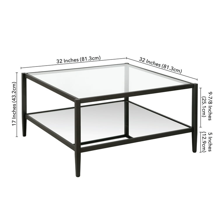 Black square coffee table online with glass top