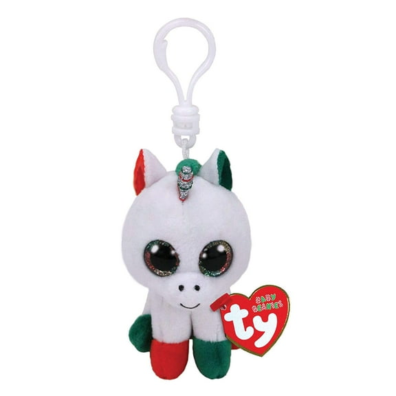 Ty Beanie Boos Christmas Candy Cane The Christmas Unicorn Clip With Glitter Eyes