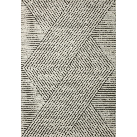 Loloi Fabian Charcoal / Ivory 6'-7" x 9'-2" Area Rug