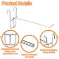 thumbnail image 3 of Uxcell 10 Pcs Ganchos de pared de rejilla de 6 pulgadas para soporte de exhibición de accesorios de rejilla Plata, 3 of 7