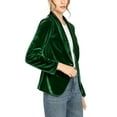 thumbnail image 4 of DARING DIVA Women's Velvet Office Coat Solid Shawl Collar Blazer L Green, 4 of 6