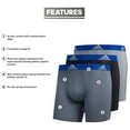 thumbnail image 3 of Adidas Men's Performance Boxer Brief Underwear (3-Pack) - Grey/Black/Royal, 3 of 4