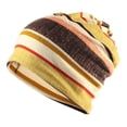 thumbnail image 1 of CSChome Elastic Hat Unisex Fall Winter Hat Striped Color Matching Elastic No Brim Regular Fit Baggy Ear Protection Shrink Soft Decorative Hip, 1 of 6