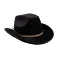 thumbnail image 2 of Womens Wide Brim Cowboy Hat Western Style Bowler Design For Outdoor Wear, 2 of 3