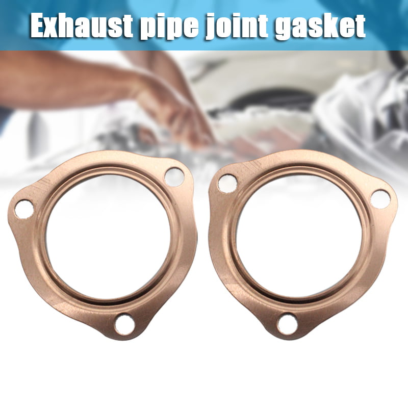 X AUTOHAUX 2Pcs 3inch Copper Header Exhaust Collector Gaskets for SBC BBC 302 