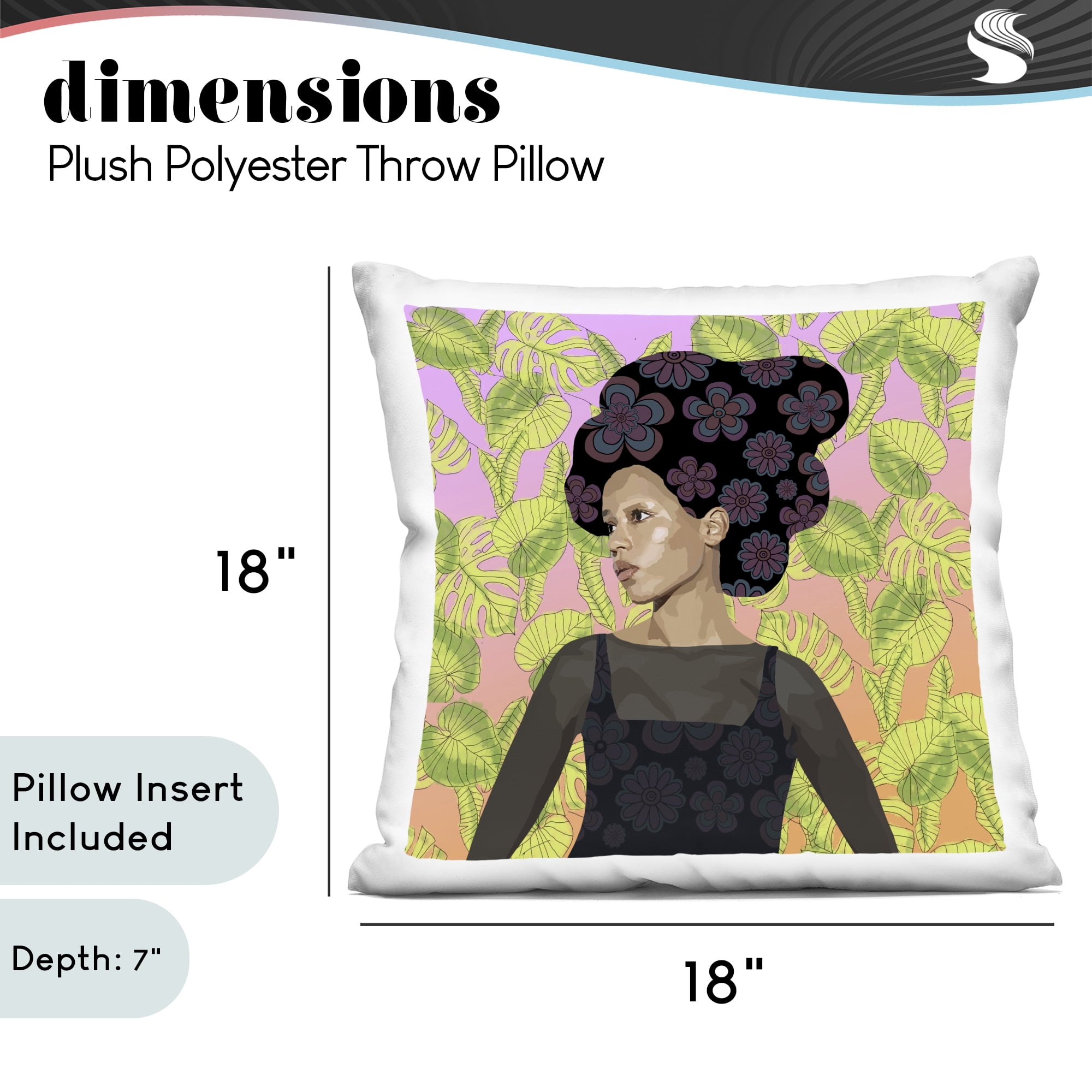Stupell Industries Whispers Of Bloom Decorative Printed Throw Pillow, design by Lynnda Rakos, 18 x 7 x 18