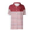 thumbnail image 4 of Button Down Shirt for Women Classic Sailor Stripe Pattern Collared Neck Short Sleeve Professional Business Casual Slim Fit Office Workwear Blouse, 4 of 6