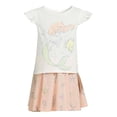 thumbnail image 3 of Disney The Little Mermaid Girls Ariel and Flounder Friends Swim Graphic Tee and Skirt, 2-Piece Set, Size 12M-5T, 3 of 5